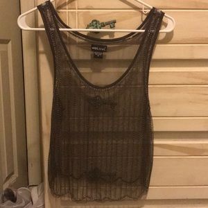 Wet Seal charcoal grey beaded top